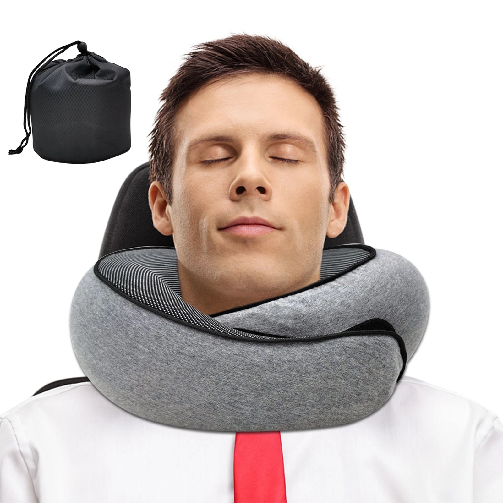 Memory Foam Travel Neck Pillow | U-Shaped Snail Design | Portable & Adjustable Sleep Support