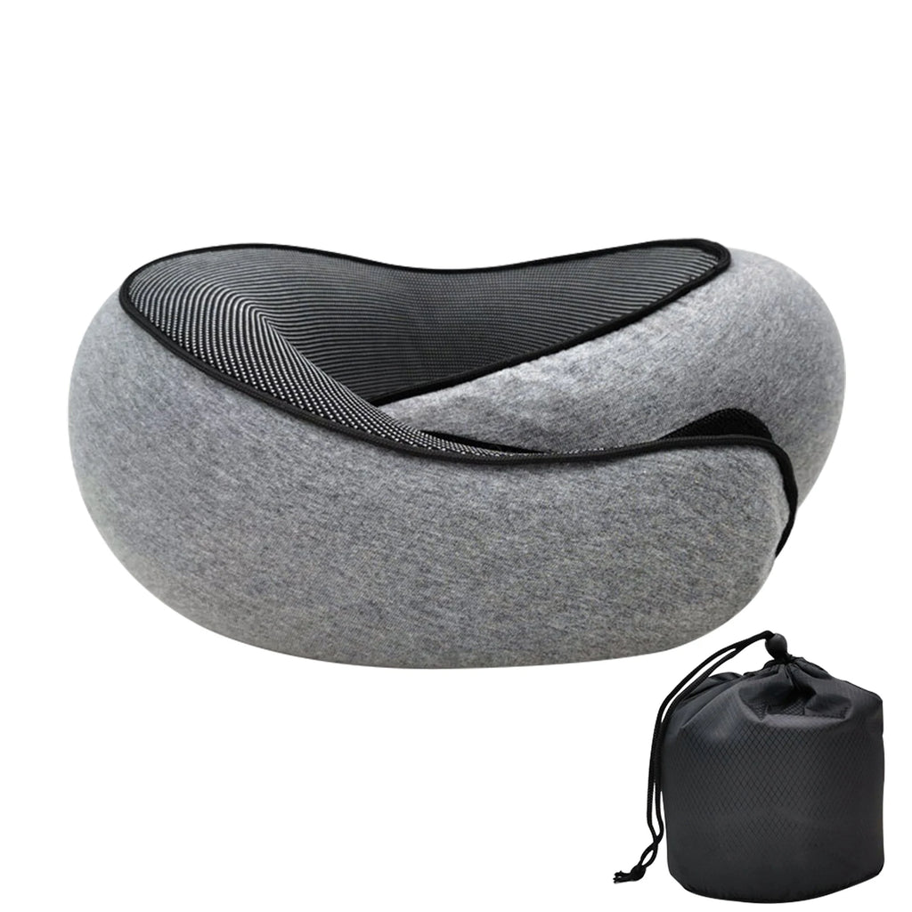 Memory Foam Travel Neck Pillow | U-Shaped Snail Design | Portable & Adjustable Sleep Support