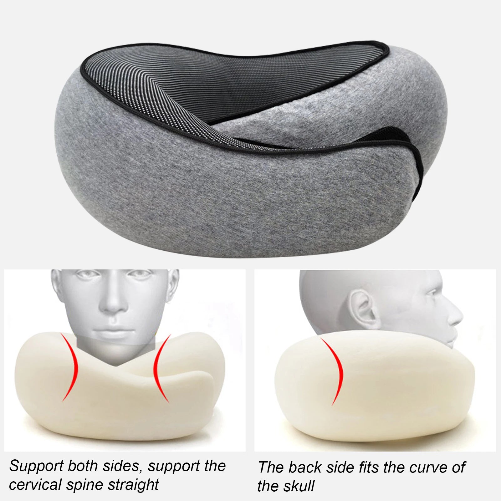 Memory Foam Travel Neck Pillow | U-Shaped Snail Design | Portable & Adjustable Sleep Support