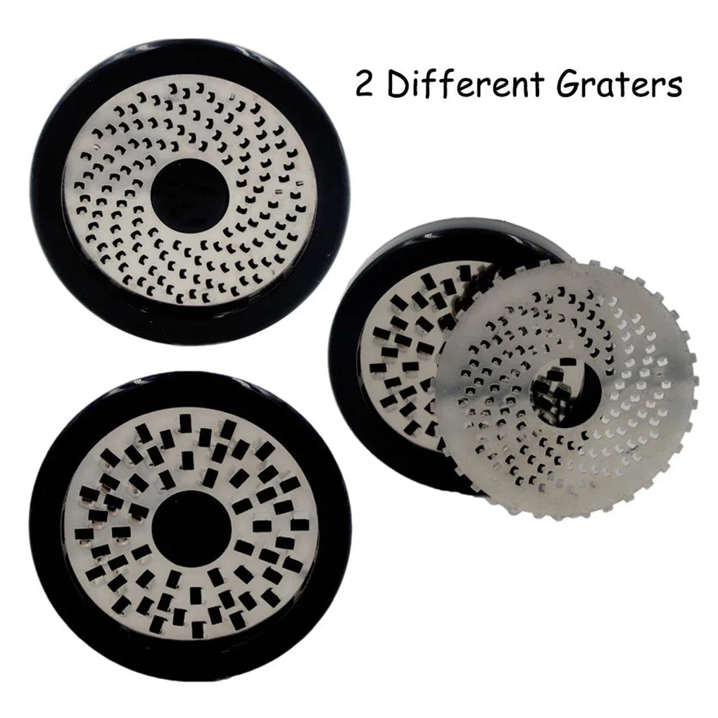 Handheld Rotary Cheese Grater | 2 Interchangeable Blades | Stainless Steel & ABS