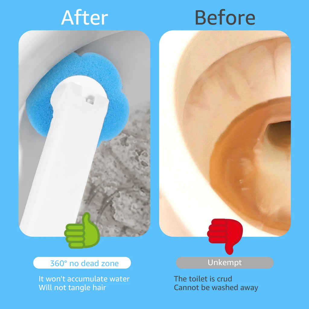 Disposable Toilet Brush Set — Hygienic Replacement Heads with Wall-Mount Holder