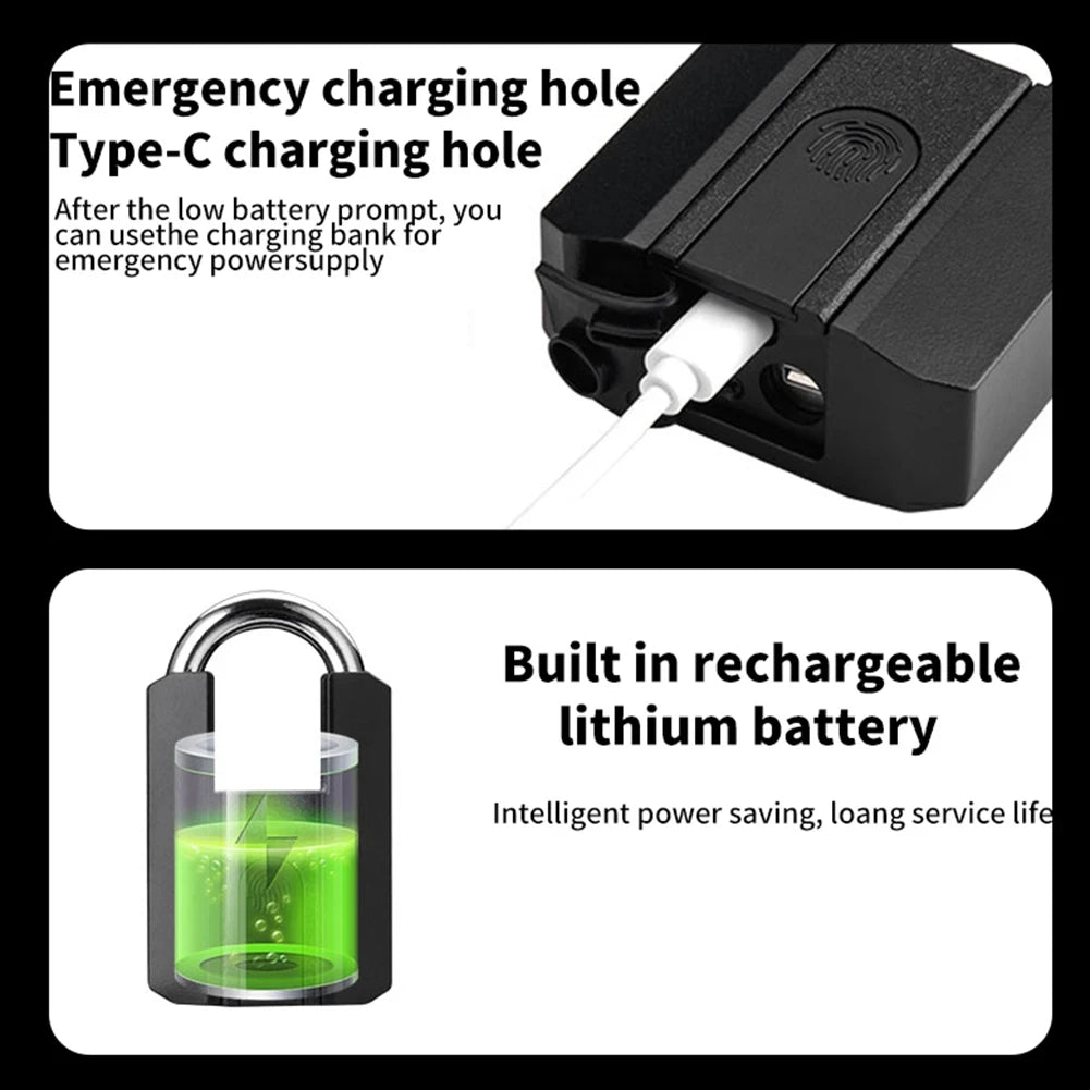 Smart Fingerprint Padlock | Keyless Biometric | IP67 Waterproof | App & Fingerprint Unlock
