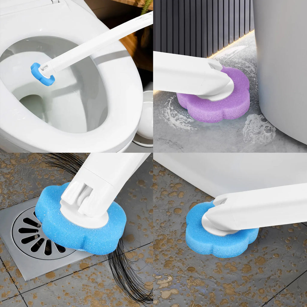 Disposable Toilet Brush Set — Hygienic Replacement Heads with Wall-Mount Holder