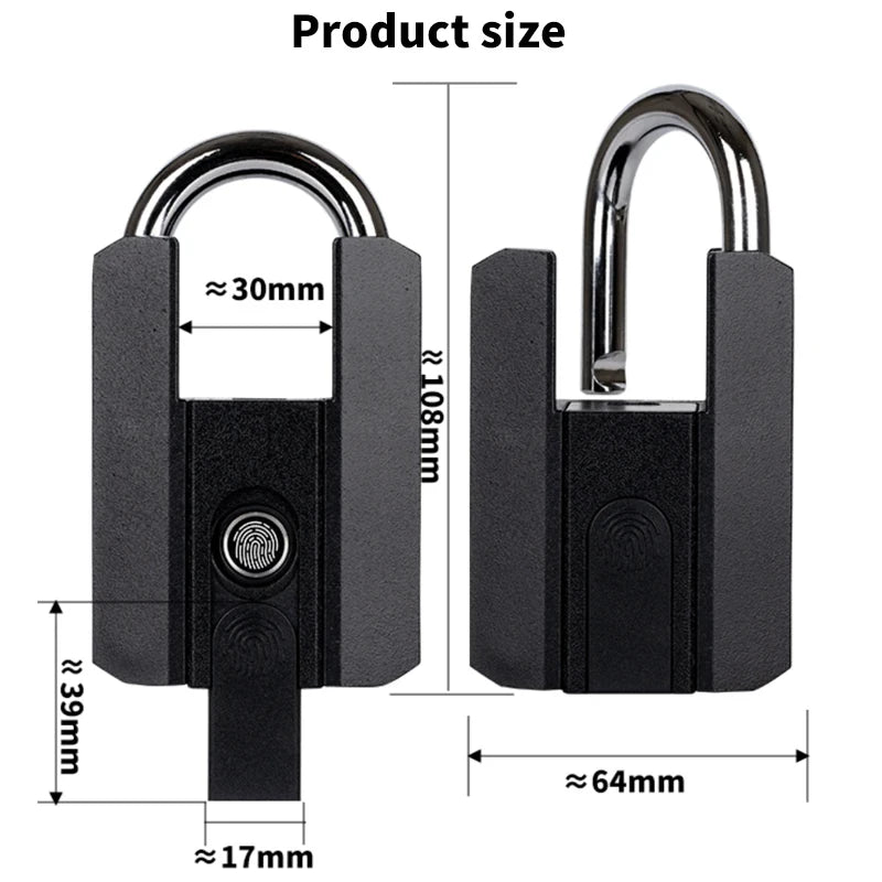 Smart Fingerprint Padlock | Keyless Biometric | IP67 Waterproof | App & Fingerprint Unlock