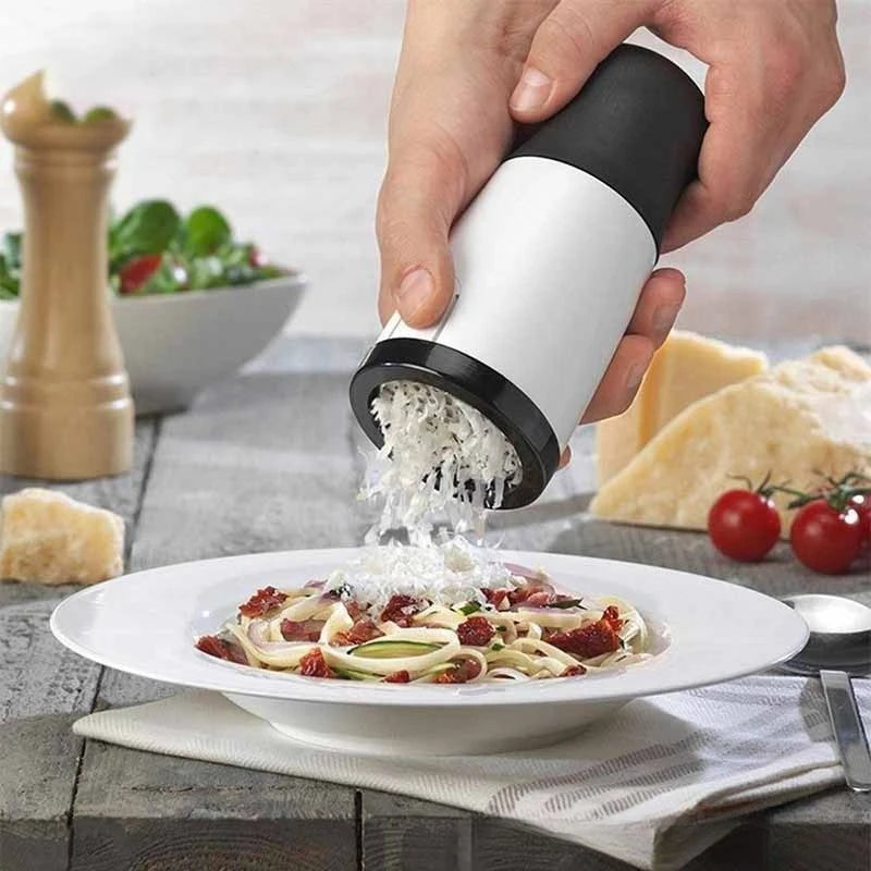Handheld Rotary Cheese Grater | 2 Interchangeable Blades | Stainless Steel & ABS