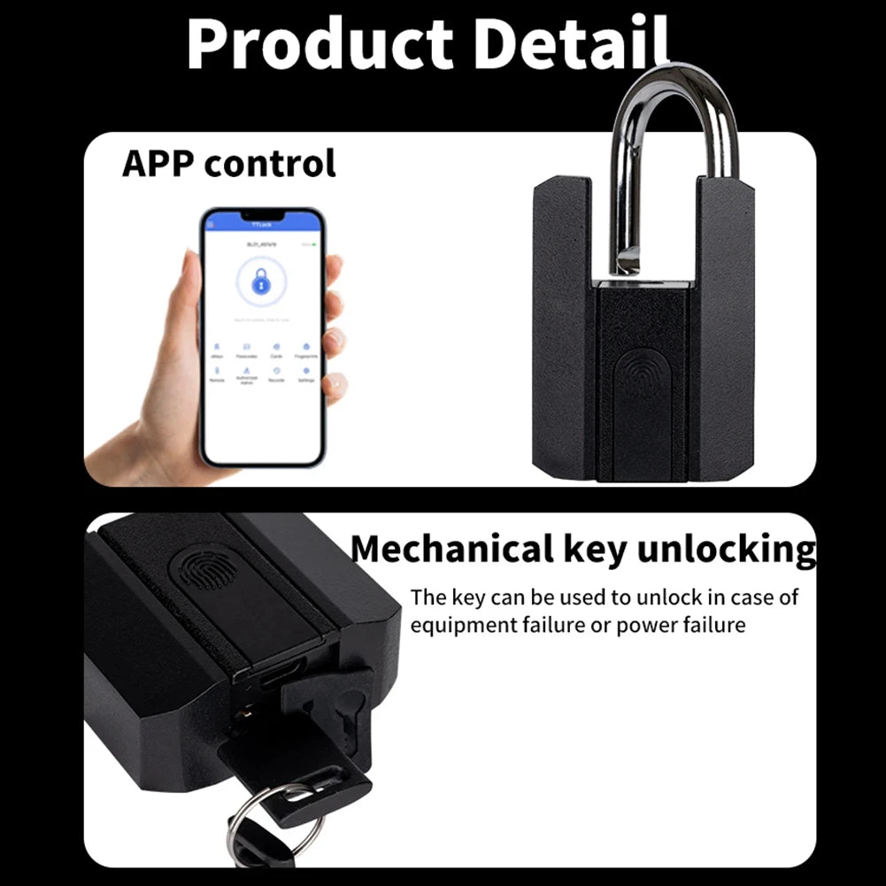 Smart Fingerprint Padlock | Keyless Biometric | IP67 Waterproof | App & Fingerprint Unlock
