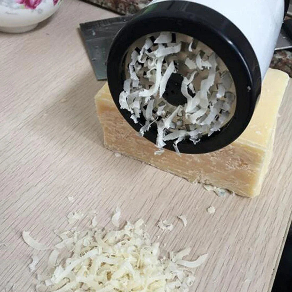 Handheld Rotary Cheese Grater | 2 Interchangeable Blades | Stainless Steel & ABS