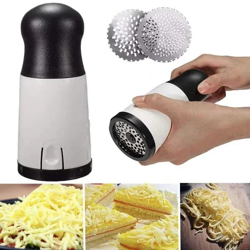 Handheld Rotary Cheese Grater | 2 Interchangeable Blades | Stainless Steel & ABS