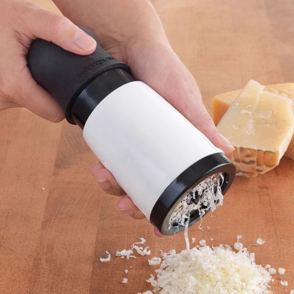 Handheld Rotary Cheese Grater | 2 Interchangeable Blades | Stainless Steel & ABS