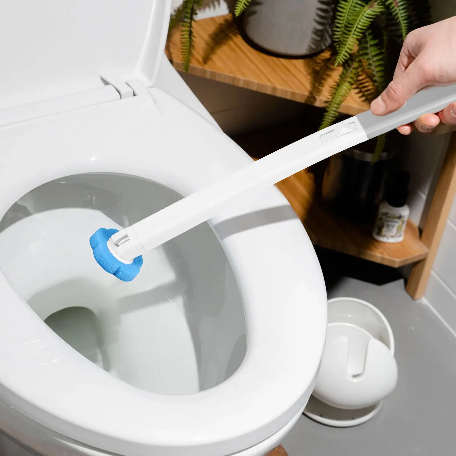 Disposable Toilet Brush Set — Hygienic Replacement Heads with Wall-Mount Holder